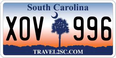 SC license plate XOV996