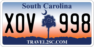 SC license plate XOV998