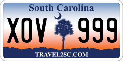 SC license plate XOV999