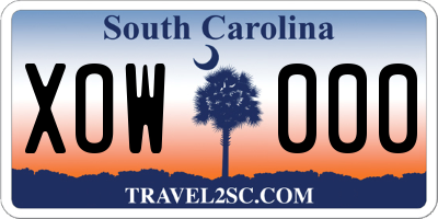 SC license plate XOW000