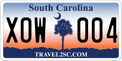 SC license plate XOW004