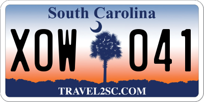 SC license plate XOW041