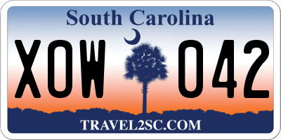 SC license plate XOW042