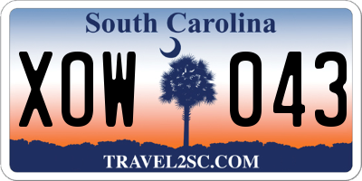 SC license plate XOW043