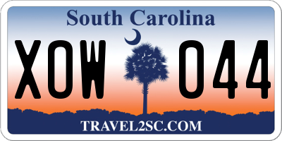 SC license plate XOW044