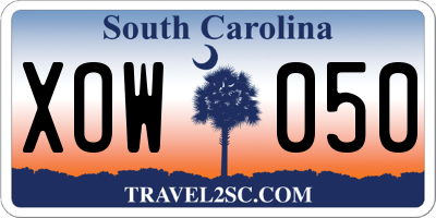SC license plate XOW050