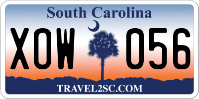 SC license plate XOW056