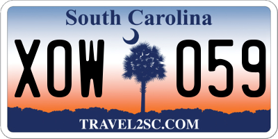 SC license plate XOW059