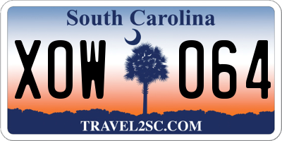 SC license plate XOW064