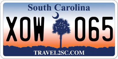 SC license plate XOW065
