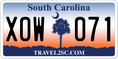 SC license plate XOW071
