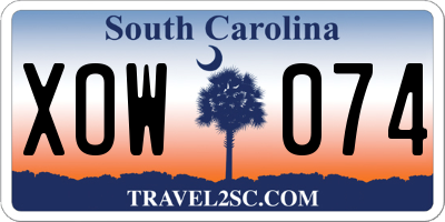 SC license plate XOW074