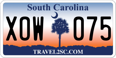 SC license plate XOW075