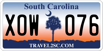 SC license plate XOW076