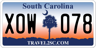SC license plate XOW078