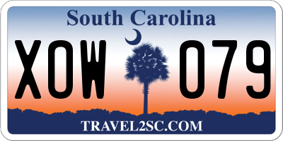SC license plate XOW079