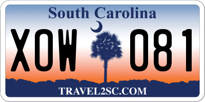 SC license plate XOW081