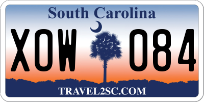 SC license plate XOW084
