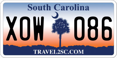 SC license plate XOW086