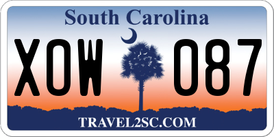 SC license plate XOW087