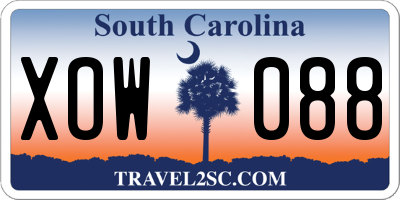 SC license plate XOW088