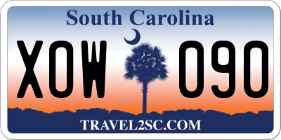 SC license plate XOW090