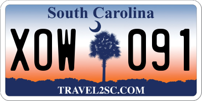 SC license plate XOW091