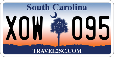 SC license plate XOW095