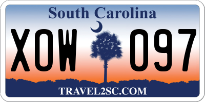 SC license plate XOW097