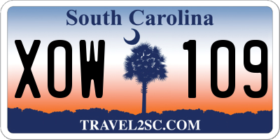SC license plate XOW109