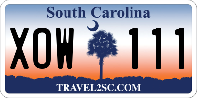 SC license plate XOW111