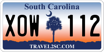 SC license plate XOW112