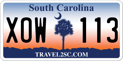 SC license plate XOW113