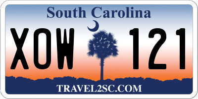 SC license plate XOW121