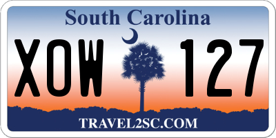 SC license plate XOW127