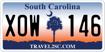SC license plate XOW146