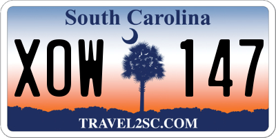 SC license plate XOW147