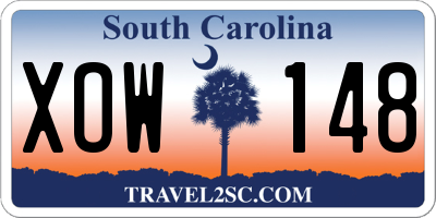SC license plate XOW148