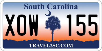 SC license plate XOW155