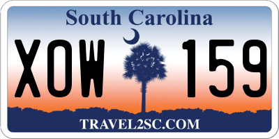 SC license plate XOW159