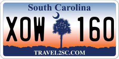 SC license plate XOW160