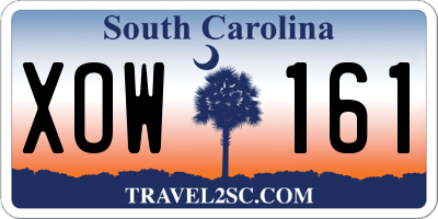 SC license plate XOW161