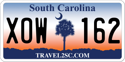 SC license plate XOW162