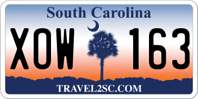 SC license plate XOW163