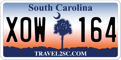 SC license plate XOW164