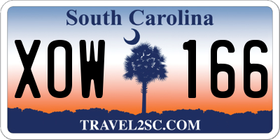 SC license plate XOW166