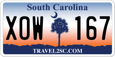 SC license plate XOW167