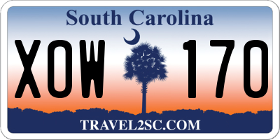 SC license plate XOW170
