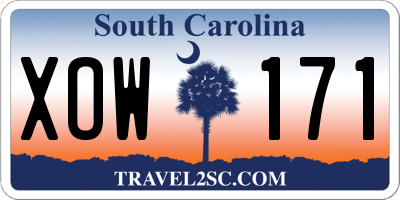 SC license plate XOW171