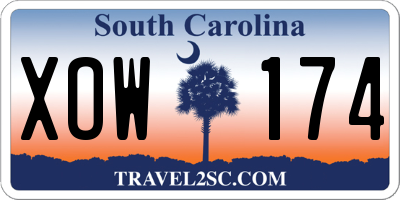 SC license plate XOW174